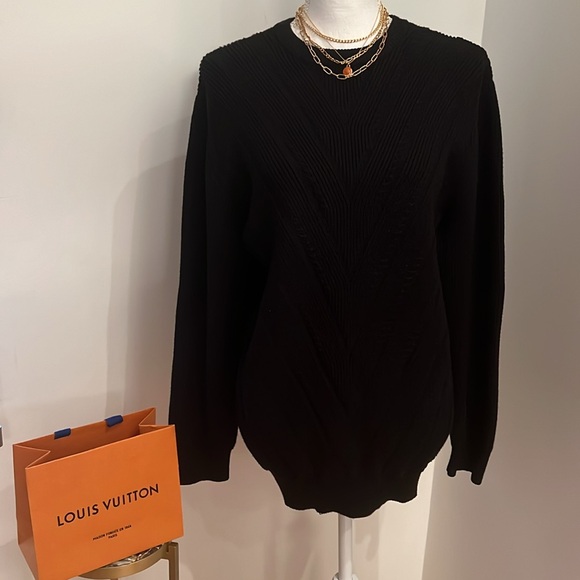 Louis Vuitton Black XXL Cotton Sweater - Picture 3 of 9